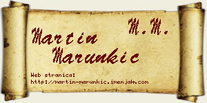 Martin Marunkić vizit kartica